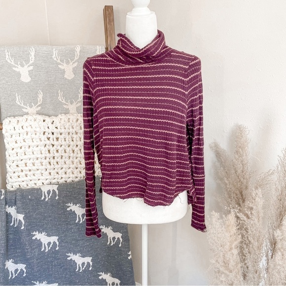 Free People/We the free Kristine drippy thermal cowl neck long sleeve top - Picture 4 of 11